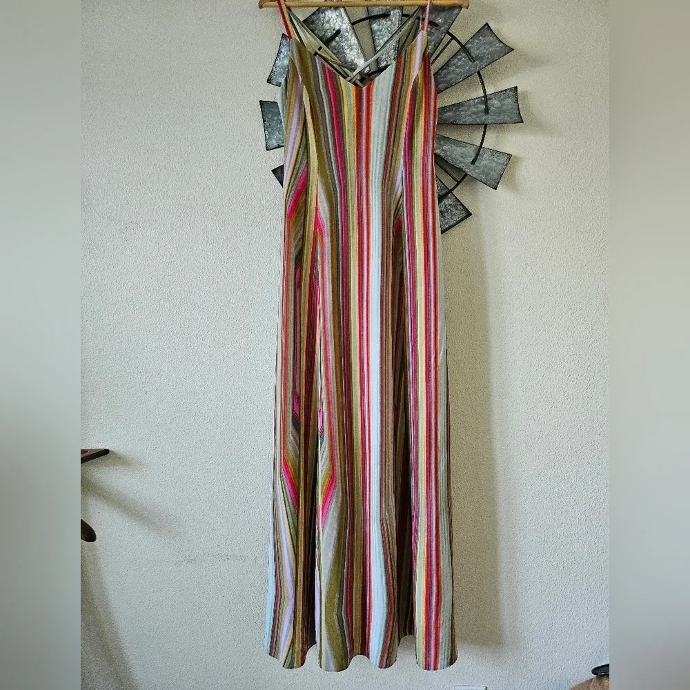 RACHEL Rachel Roy Women's Dress  Striped Maxi Lined Strappy Scoop Neck size 2.